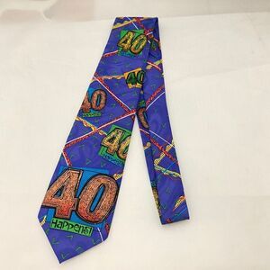 #5622 Old Timer 40 Happens Birthday Novelty Necktie. Tie 56X3.5